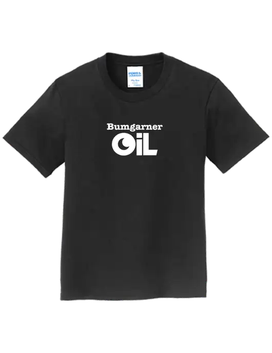 Youth Ring Spun Jet Black 4.5 oz T-Shirt w/Bumgarner Oil Logo