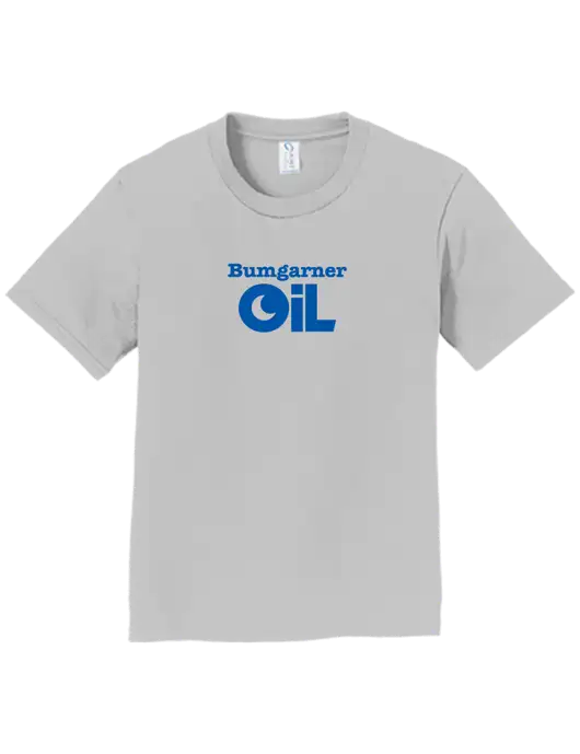 Youth Ring Spun Silver 4.5 oz T-Shirt w/Bumgarner Oil Logo