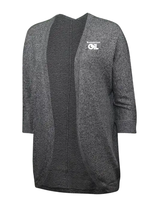 Warm Grey Womens Marled Cocoon Sweater w/Bumgarner Oil Logo