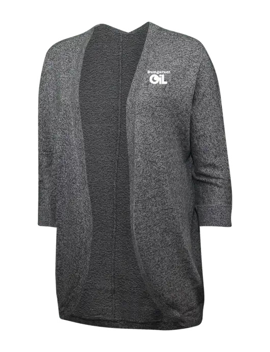 Warm Grey Womens Marled Cocoon Sweater w/Bumgarner Oil Logo