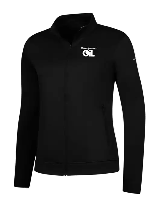 NIKE Womens Black Therma Fit Performance Full-Zip Fleece Jacket w/Bumgarner Oil Logo