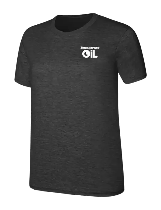 Womens Ring Spun Dark Heather Grey 4.5 oz T-Shirt w/Bumgarner Oil Logo