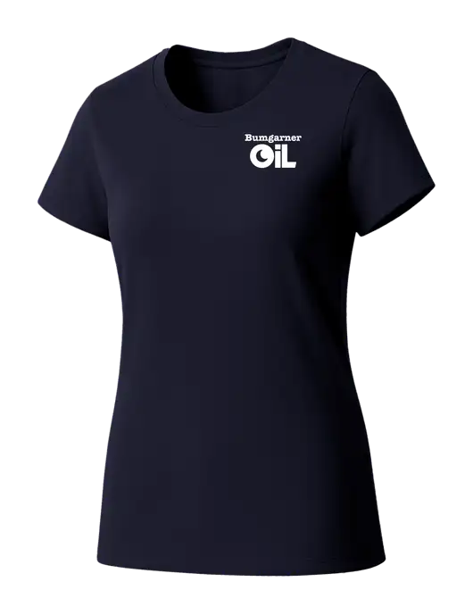 Womens Seriously Soft New Navy T-Shirt w/Bumgarner Oil Logo