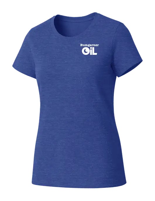 Womens Seriously Soft Royal Frost T-Shirt w/Bumgarner Oil Logo