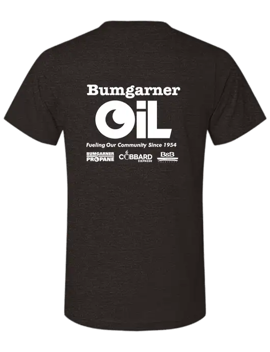 BELLA+CANVAS Dark Grey Heather CVC Short Sleeve Tee w/Bumgarner Oil Logo, Bumgarner Oil Logo