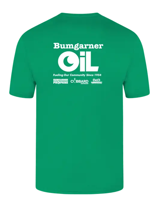 Core Blend Kelly Green Pocket T-Shirt w/Bumgarner Oil Logo, Bumgarner Oil Logo