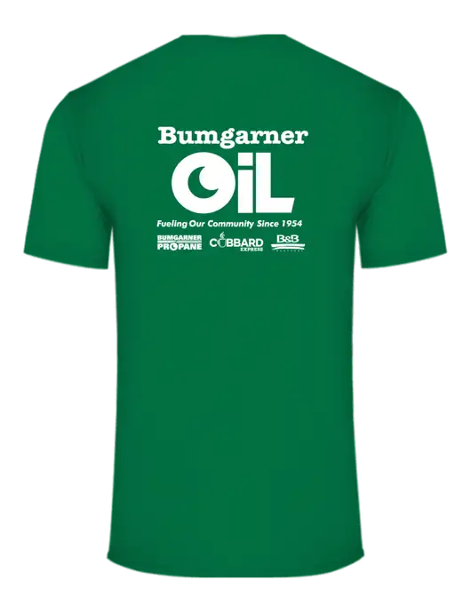 Core Blend Kelly Green T-Shirt w/Bumgarner Oil Logo, Bumgarner Oil Logo