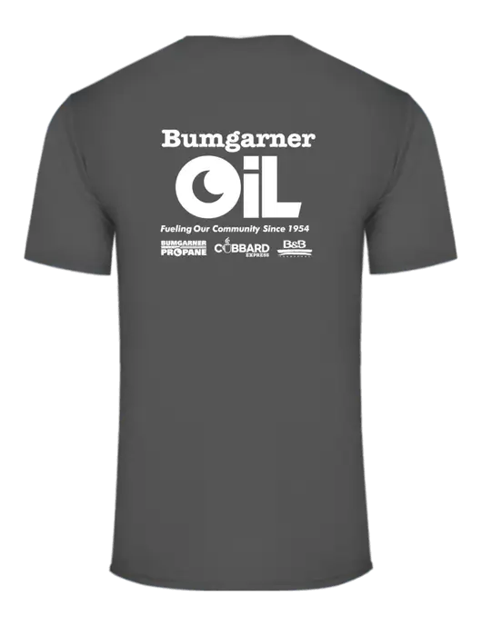 Core Blend Medium Grey T-Shirt w/Bumgarner Oil Logo, Bumgarner Oil Logo