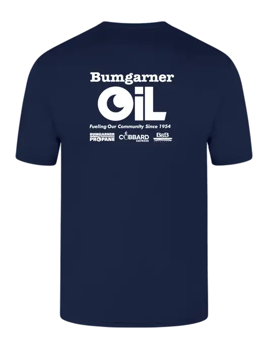 Core Blend Navy Pocket T-Shirt w/Bumgarner Oil Logo, Bumgarner Oil Logo