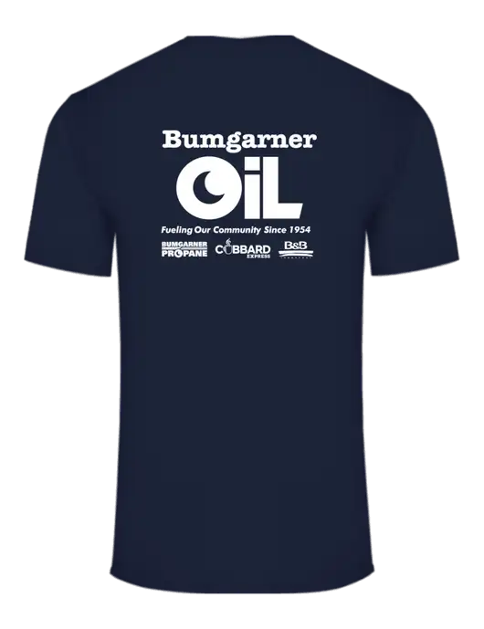 Core Blend Navy T-Shirt w/Bumgarner Oil Logo, Bumgarner Oil Logo