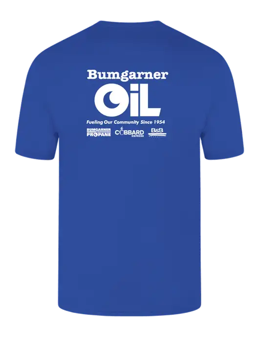 Core Blend Royal Pocket T-Shirt w/Bumgarner Oil Logo, Bumgarner Oil Logo