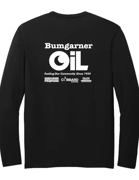 Seriously Soft Black Long Sleeve T-Shirt w/Bumgarner Oil Logo, Bumgarner Oil Logo