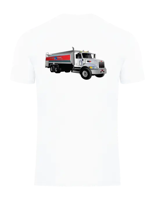 BELLA+CANVAS White Blend CVC Short Sleeve Tee w/Bumgarner Oil Truck Logo