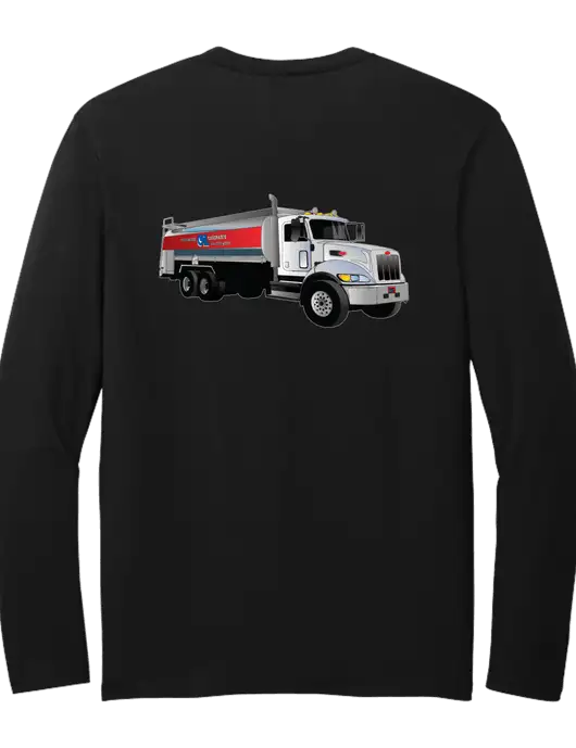 Seriously Soft Black Long Sleeve T-Shirt w/Bumgarner Oil Truck Logo, Bumgarner Oil Logo