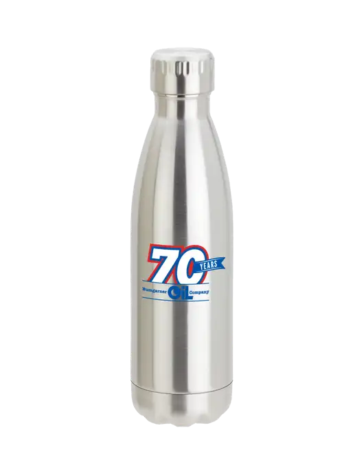 City Go Silver 17 oz Insulated Bottle w/70 Years Logo