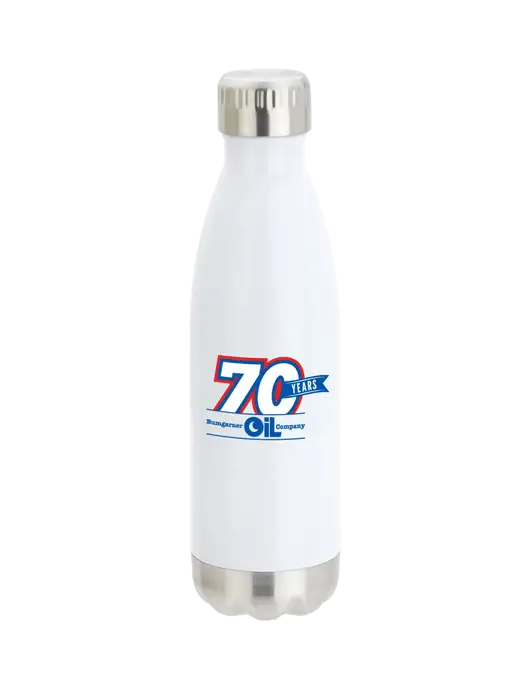 City Go White 17 oz Insulated Bottle w/70 Years Logo