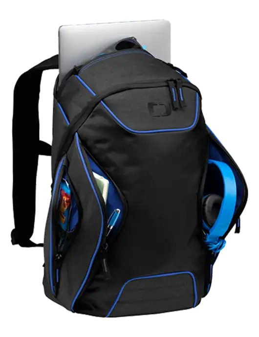 OGIO Royal Blue/Heather Grey Hatch Laptop Backpack
 w/Bumgarner Oil Logo