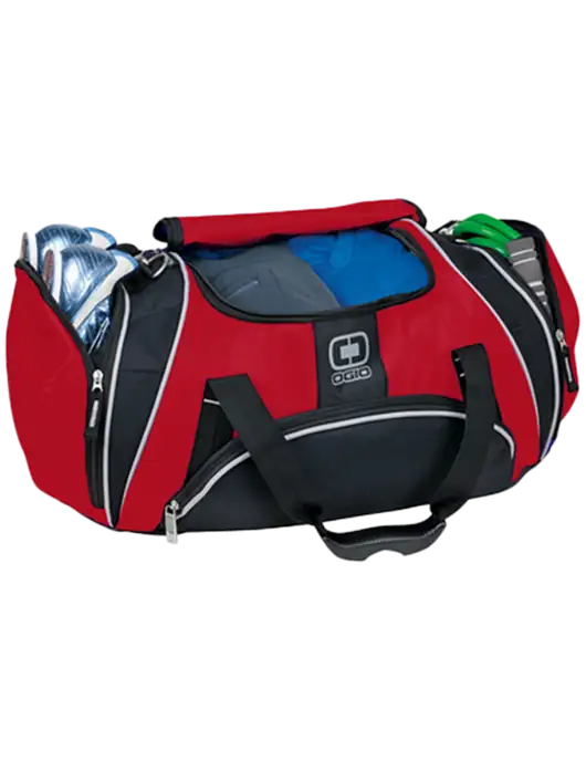 OGIO Red Crunch Duffel
 w/Bumgarner Oil Logo